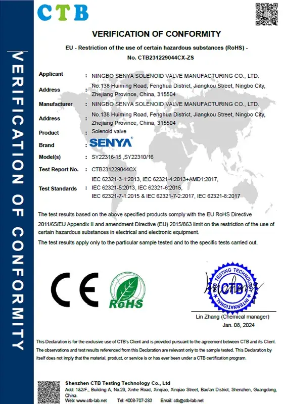 Сертификат ROHS